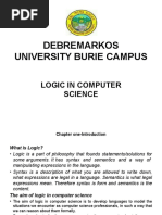 Debremarkos University Burie Campus: Logic in Computer Science