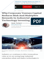 Why Corporate Venture Capital Reduces Risk and Multiplies Rewards in Industrial Technology Investing