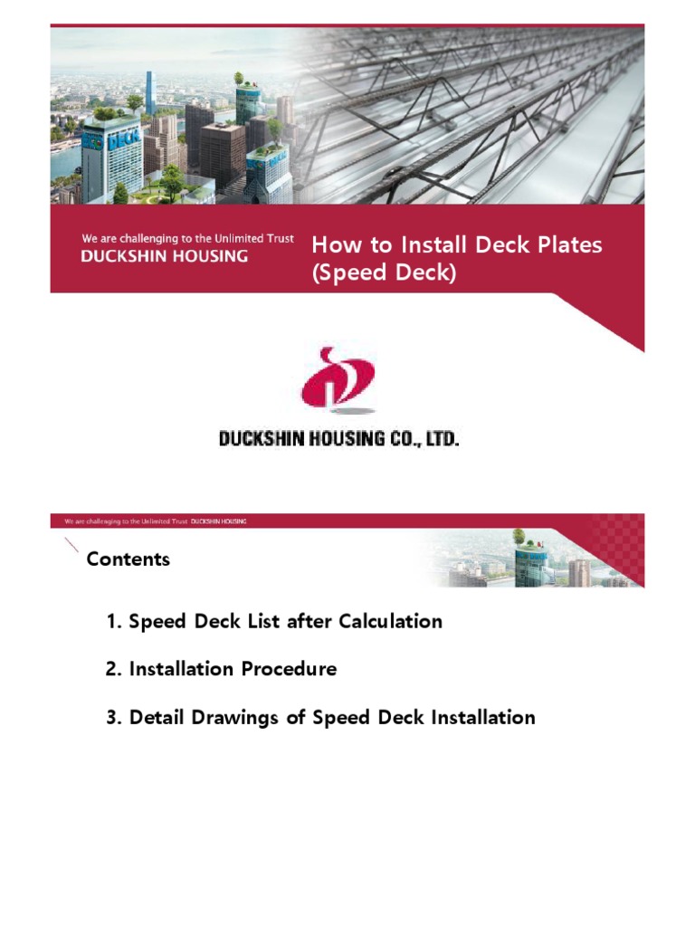 How To Install Deck Plates | PDF | Concrete | Architectural Design