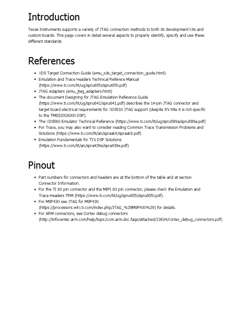 JTAG Connectors and Pinout | PDF | Classes Of Computers | Computer Hardware