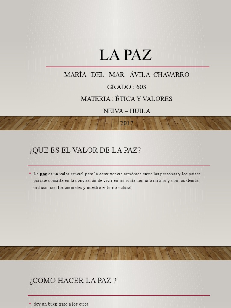 Actividades para fomentar la paz en secundaria | PDF