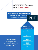 MADE EASY Students Top In: GATE 2021