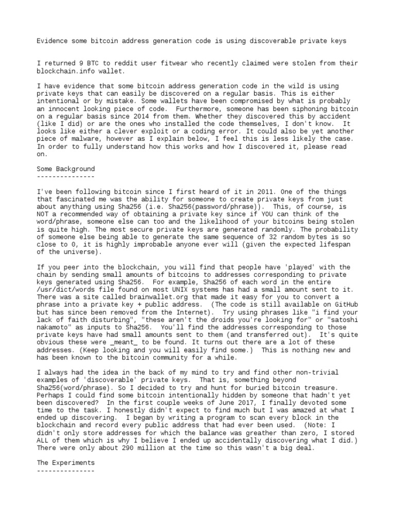 Discovering Vulnerable Bitcoin Keys | PDF | Bitcoin | Secure Communication