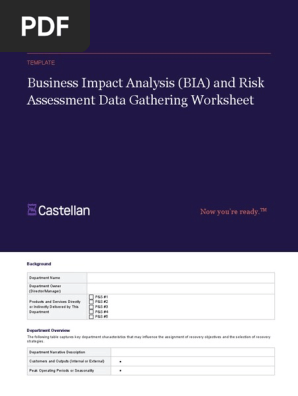 Business Impact Analysis Template Castellan Solutions
