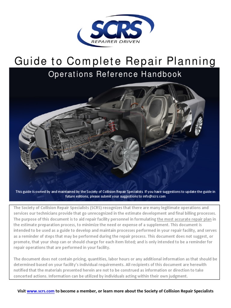 Guide To Complete Repair Planning Operations Reference Handbook PDF