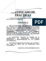 Certificado de Practicas: Certifica