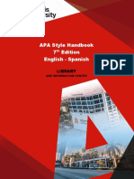 APA Style Handbook 7 Edition English - Spanish: Library