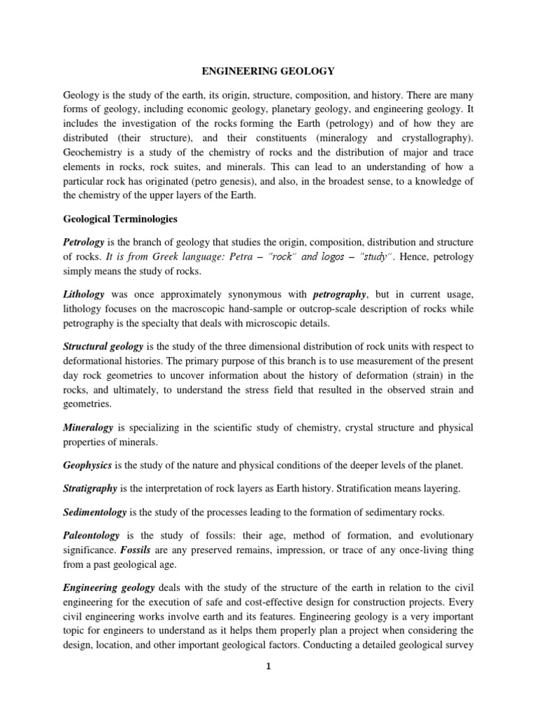 Engineering Geology Essentials | PDF | Planetary Core | Crust (Geology)