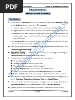 Questions Decisions For Example: " " Hypothesis Testing