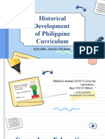 Historical Development of Philippine Curriculum: Sedp, Rbec, 2010 Sec Ubd Model