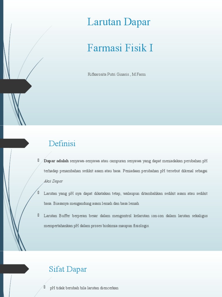 Fungsi dan Jenis Larutan Dapar | PDF