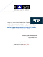 ACTITUD DE LOS PSICÓLOGOS CLÍNICOS DE LA SERENA Y COQUIMBO + Miel