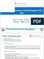 Lauren Information Technologies PVT LTD: Name: Vipul Parmar. Roll No: MIM-10-10