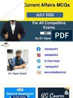 Best 200 Current Affairs MCQS: July 2020 For All Competitive Exams