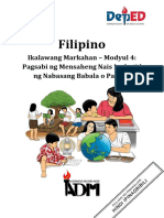 FIL 1 Q2 M4 Pagsabi NG Mensaheng Nais Ipabatid NG Nabasang Babala o Paalala - Edited