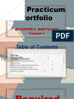 LDM Practicum Portfolio: Jenniffer C. Bartolome Teacher I