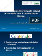 Parámetros Que Determinan La Calidad de La Canal Ovina: Experiencias en México