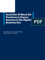 Avoid The 13 Worst Ea Practices To Ensure Success in The Digital Business Era