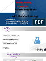 Bharath University B.Tech / CSE: Financial Predictions With Machine Learning