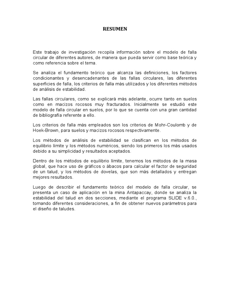 Modelo de Falla Circular | PDF | Fricción | Falla (geología)