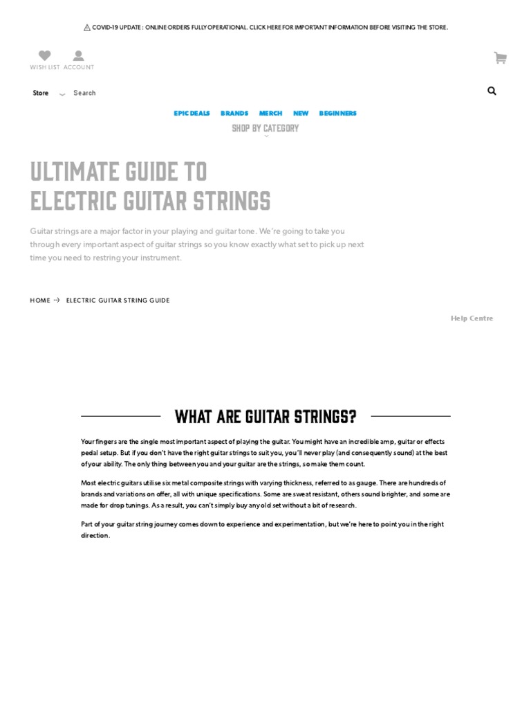 Ultimate Guide To Electric Guitar Strings Andertons Music Co PDF