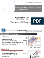 Plasma Electrolytic Oxidation (PEO) For Protective Oxide Layer On Light Metals