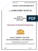 Machine Tools & Metrology Lab Manual