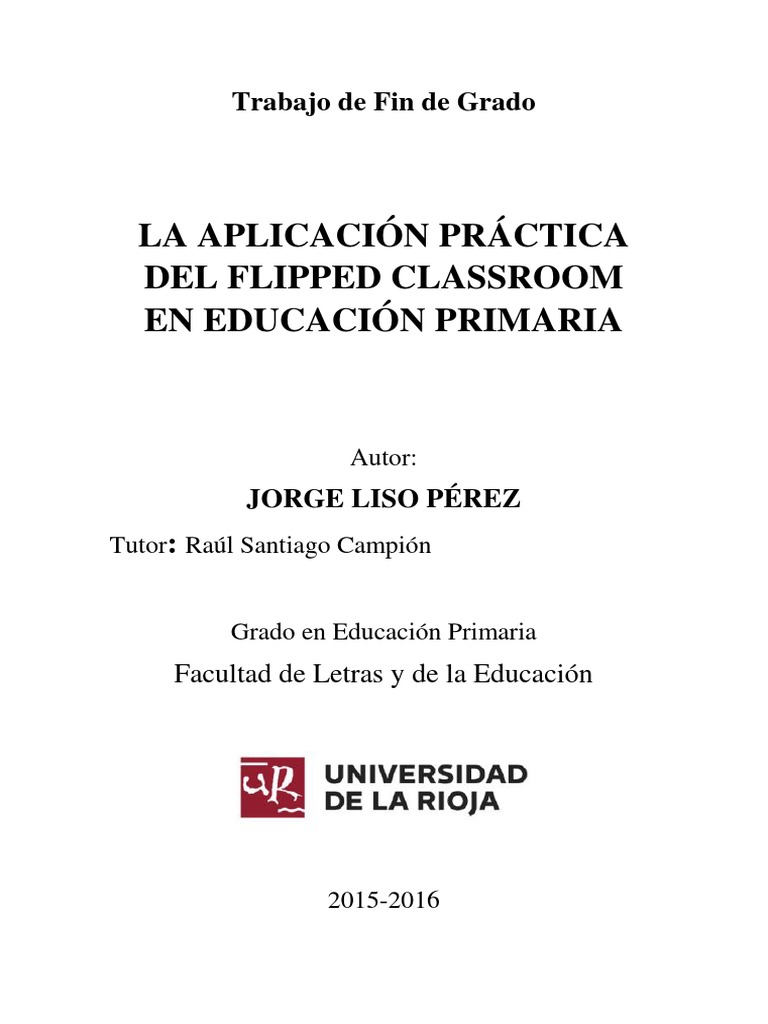 Flipped Classroom en Educación Primaria | PDF | Educación primaria ...