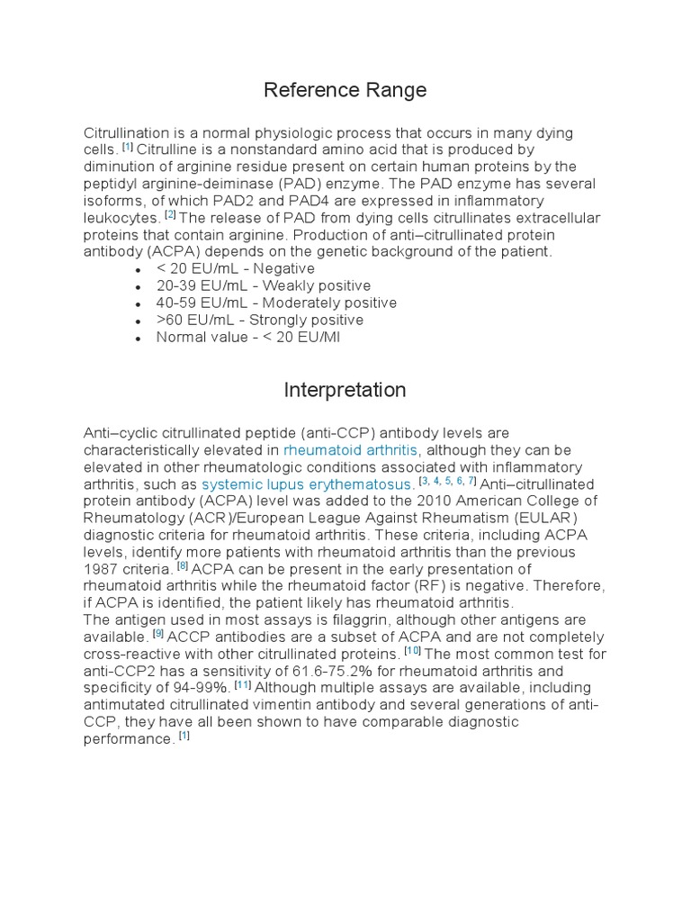 Anti Ccp Test Download Free Pdf Immunology Medical Specialties