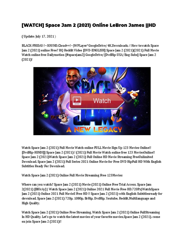 (Watch) Space Jam 2 (2021) Online Lebron James HD PDF