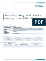 Anti-Bribery and Anti-Corruption (ABAC) Policy: Document Control Section