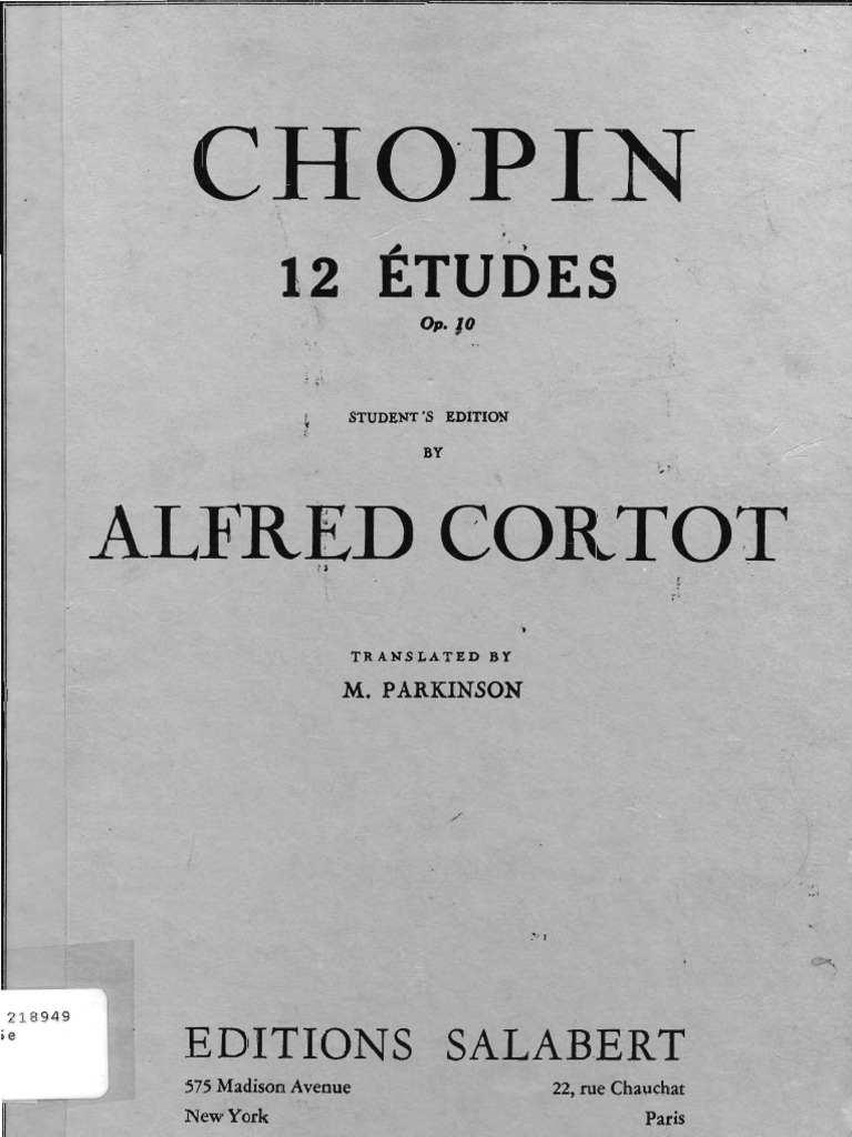 Chopin Op 10 Etudes (Cortot Edition)