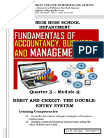 Senior High School Department: Quarter 3 - Module 4: Debit and Credit-The Double - Entry System