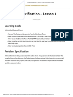 Problem Specification - Lesson 1: Learning Goals