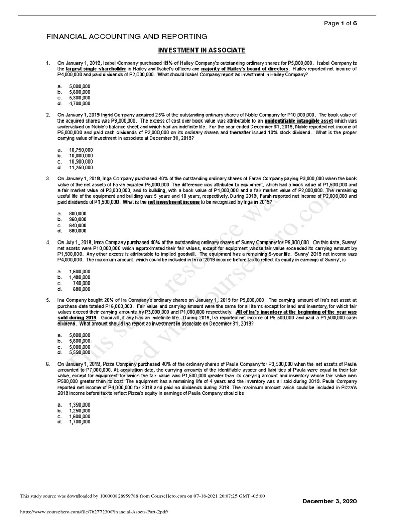 Financial Assets Part 2 PDF | PDF | Swap (Finance) | Book Value