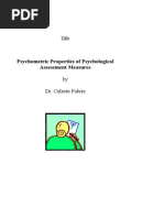 Download Psychometric Properties of Psychological Assessment Measures by Dr Celeste Fabrie by Dr Celeste Fabrie SN51639891 doc pdf
