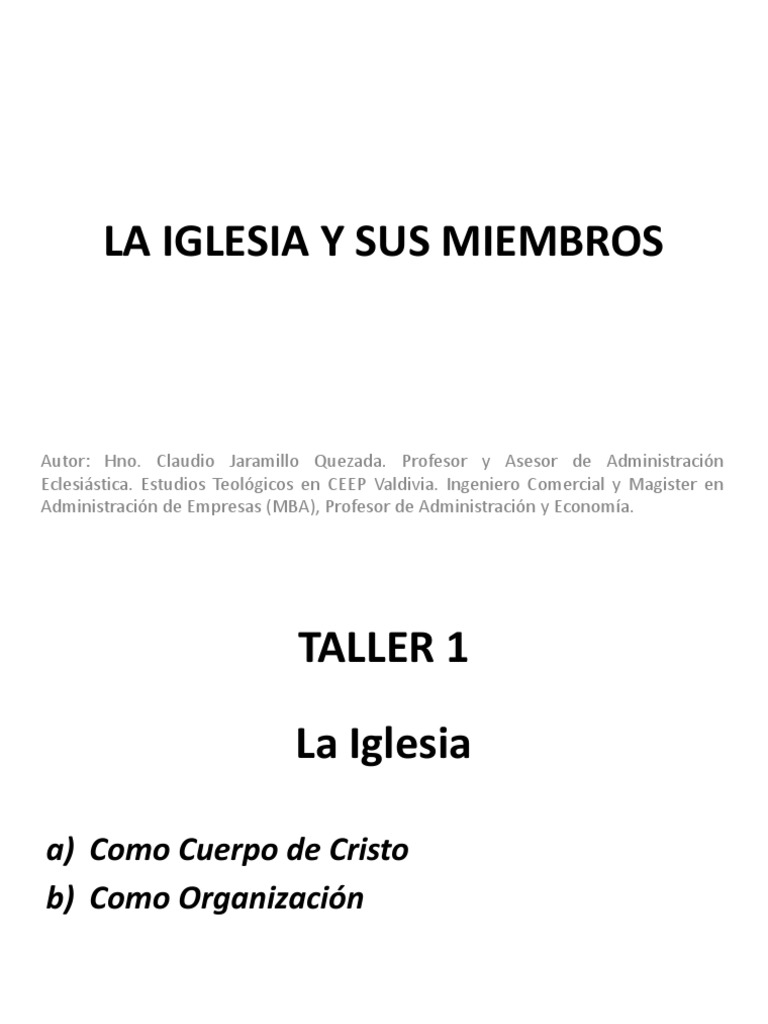La Iglesia y Sus Miembros | PDF | Cuerpo de Cristo | Evangélico