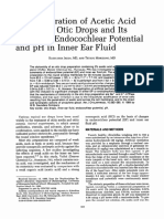 The Preparation of Acetic Acid For Use in Otic Drops and Its Effect On Endocochlear Potential and PH in Inner Ear Fluid