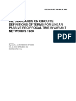 Ire Standards On Circuits: Definitions of Terms For Linear Passive Reciprocal Time Invariant Networks 1960