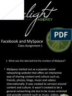 Facebook and Myspace: Class Assignment 1