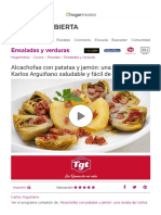 Alcachofas Con Patatas y Jamón - Receta de Karlos Arguiñano en Cocina Abierta - Hogarmania