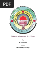 Data Structures and Algorithms: by M.Rajanikanth Lecturer DRG GOVT Degree College