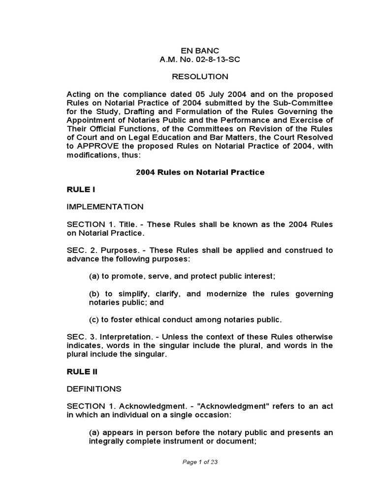 2004 Notarial Practice Rules Approved | PDF | Notary Public | Signature