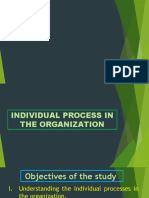 iNDIVIDUAL PROCESS IN THE ORGANIZATION