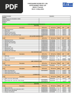 Fleetguard Filters Pvt. Ltd. After Market Price List (MUV / Tractor) W.E.F. 3-May-2021