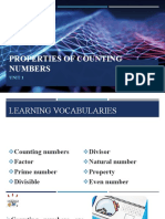 Unit 1 Properties of Counting Numbers Prime Factors