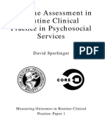 Outcome Assessment in Routine Clinical Practice In