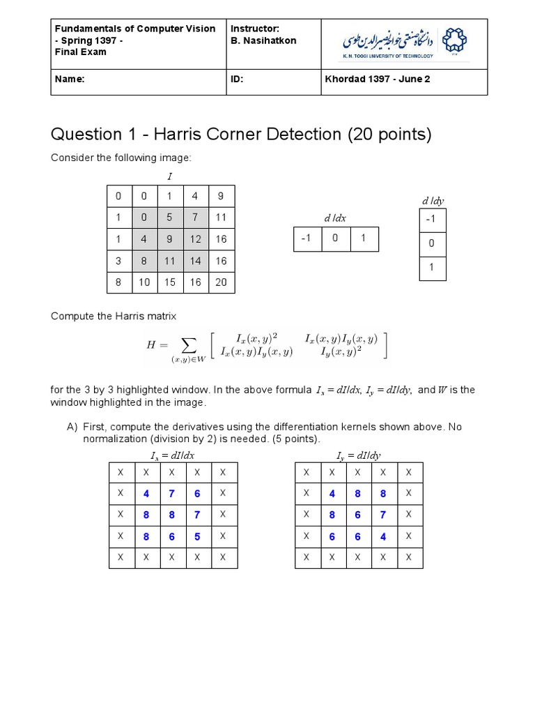 Harris Corner Detection Explained | PDF | Support Vector Machine ...