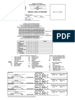 Dental Health Record: Department of Education