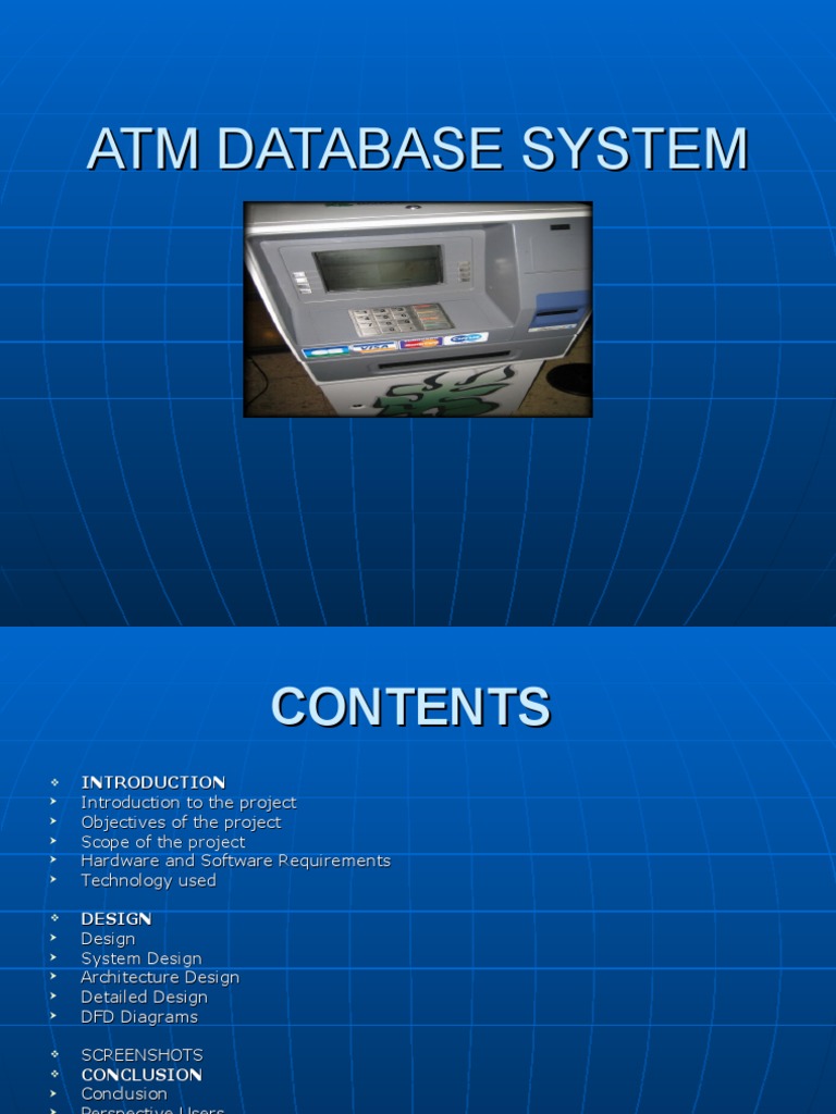 ATM DATABASE SYSTEM
